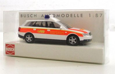 Modellauto H0 1/87 Busch 49260 Audi A4 Notarzt ASB Gräfenberg