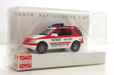 Modellauto H0 1/87 Busch 48514 MB M-Klasse Notarzt DRK Säckingen