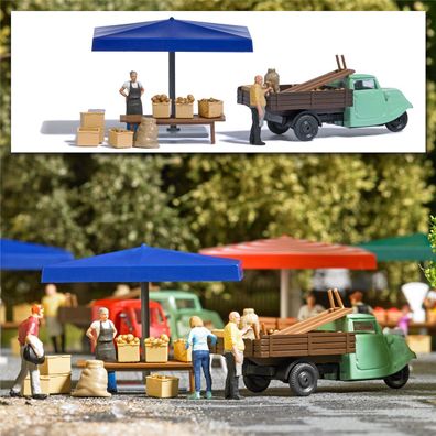 Busch H0 7914 Action Set Marktstand Kartoffeln