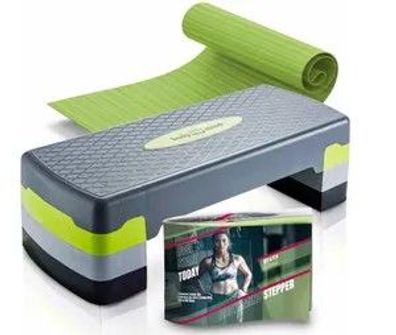 Body & Mind® Aerobic Steppbrett; Elite 3-Stufen Stepper; Step-Bench mit Anti-Rutsch-M