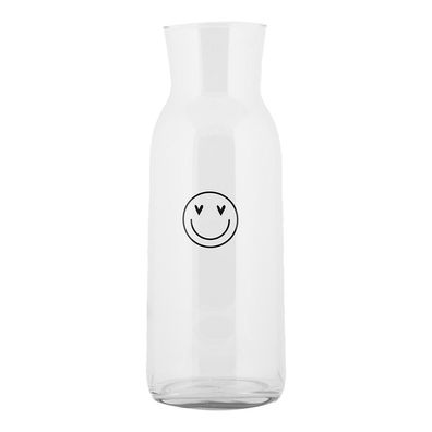 Clayre & Eef Karaffe 1000 ml Transparant Glas Smile (Gr. Ø 9x25 cm / 1000 ml)