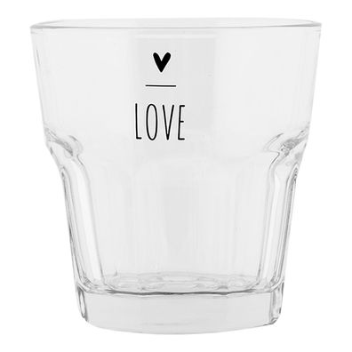 Clayre & Eef Wasserglas 200 ml Transparant Glas Love (Gr. Ø 8x8 cm / 200 ml)