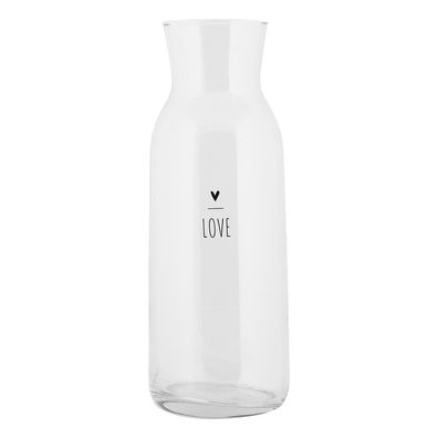 Clayre & Eef Karaffe 1000 ml Transparant Glas Love (Gr. Ø 9x25 cm / 1000 ml)