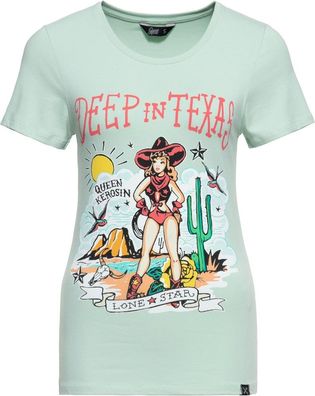 Queen Kerosin Damen Print T-Shirt Deep in Texas