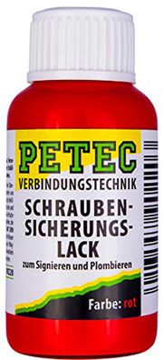 Petec Schraubensicherungslack rot Pinselflasche