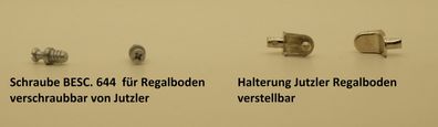 Jutzler Schraube Reagalboden verschraubbar Halterung Regalbboden verstellbar