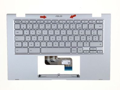 Asus C425TA-1A Gehäuse Palmrest Tastatur QZERTY French 90NX02H1-R31FR1