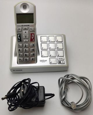 SAGEM D23XP Schnurloses Großtasten-DECT-Telefon Weiß