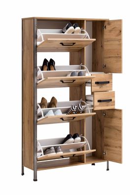 W. Schildmeyer Schuhschrank Hako mit Stiefelfach Hochschrank Eiche Landhaus