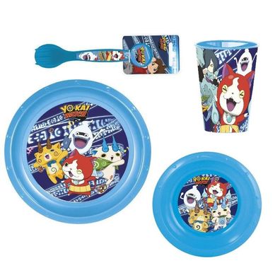 YOKAI-WATCH 5tlg Geschirr Set Teller Schüssel Becher Besteck NEU Bowl Cup Plate