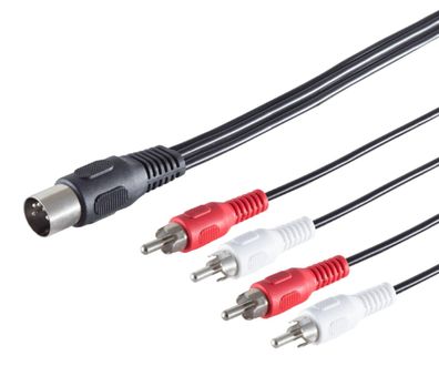 S-Impuls Adapterkabel 1,50m / 1x DIN-Stecker auf 4x Cinchstecker / OldSchoolHiFi