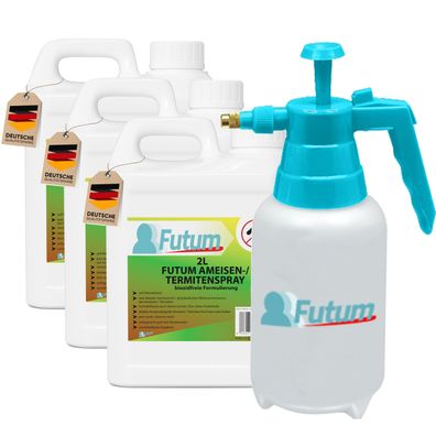 FUTUM 3x2L Ameisenspray / Termitenspray Ameisen bekämpfen abwehren Insektenspray + 2L