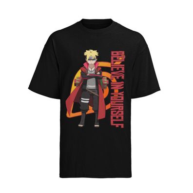 Boruto Naruto Uzumaki Anime Ninja Damen Oversize Bio Baumwolle T-Shirt