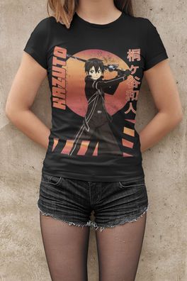 Sword Art Online Kirito SAO Anime Schwertkämpfer T-Shirt für Damen Bio Baumwolle