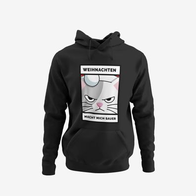 Herren Hoodie Funny Weihnachten Katzen Mag ich nicht XMAS Cat Chrismas