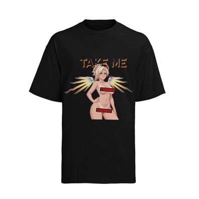 Overwatch Mercy Girl Waifu Senpai Hentai Herren T-Shirt Bio Baumwolle