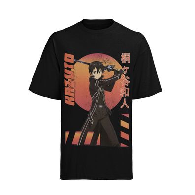 Sword Art Online Kirito SAO Anime Herren Bio Baumwolle T-Shirt Herren