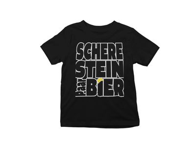 Schere Stein Bier Karneval Party Fasching Kinder Bio Baumwolle T-Shirt