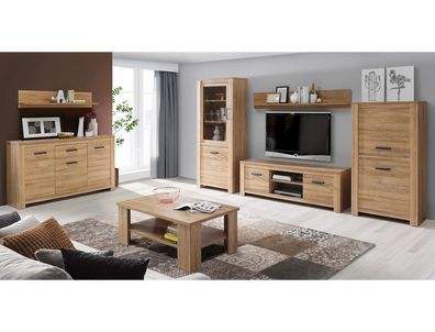 Wohnzimmer Hauke 30 Alteiche 7-teilig Wohnwand Sideboard Couchtisch