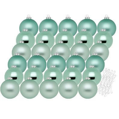 Weihnachtskugeln Winter Jade 30 Stk 6cm + Haken Inge-Glas