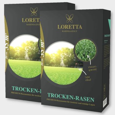 Loretta Trocken-Rasen Premium 2 x 1,1 kg Rasensamen Qualitätssamen Keimgarantie