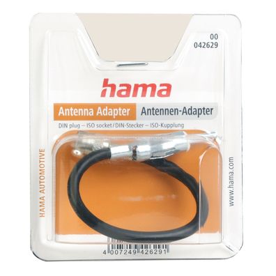 Hama Antennen-Adapter ISO Kupplung auf DIN-Stecker KFZ Auto-Radio Antenne Kabel