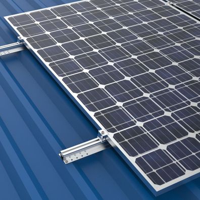 Montagesystem für Trapezblech Dach für 4 Solarmodule 1-reihige Hochkant- oder