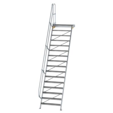 MUNK Treppe mit Plattform 60EUR inkl. einen Handlauf, 1000mm Stufenbreite, 16 Stufen