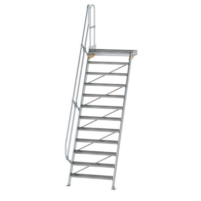 MUNK Treppe mit Plattform 60EUR inkl. einen Handlauf, 1000mm Stufenbreite, 12 Stufen