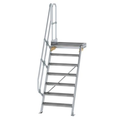 MUNK Treppe mit Plattform 60EUR inkl. einen Handlauf, 800mm Stufenbreite, 7 Stufen