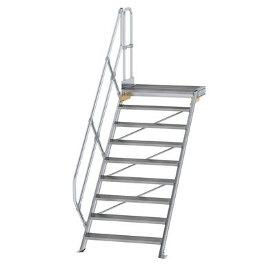 MUNK Treppe mit Plattform 45EUR inkl. einen Handlauf, 1000mm Stufenbreite, 9 Stufen