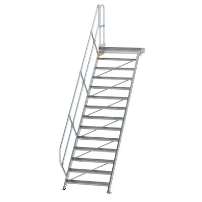 MUNK Treppe mit Plattform 45EUR inkl. einen Handlauf, 1000mm Stufenbreite, 14 Stufen