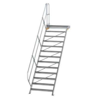 MUNK Treppe mit Plattform 45EUR inkl. einen Handlauf, 1000mm Stufenbreite, 13 Stufen