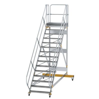 MUNK Plattformtreppe fahrbar 45EUR Stufenbreite 1000mm 15 Stufen