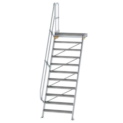 MUNK Treppe mit Plattform 60EUR inkl. einen Handlauf, 1000mm Stufenbreite, 11 Stufen