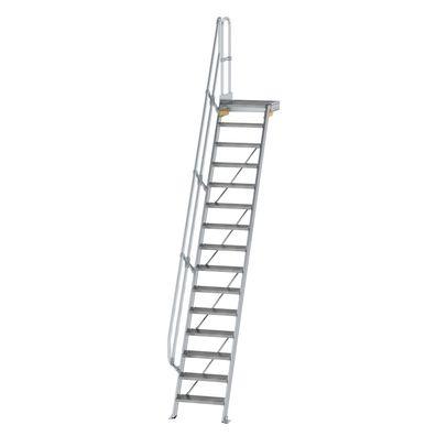 MUNK Treppe mit Plattform 60EUR inkl. einen Handlauf, 600mm Stufenbreite, 15 Stufen