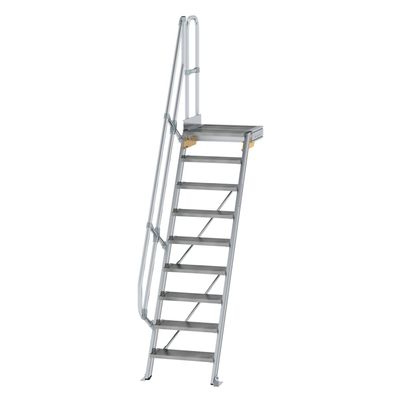 MUNK Treppe mit Plattform 60EUR inkl. einen Handlauf, 600mm Stufenbreite, 9 Stufen