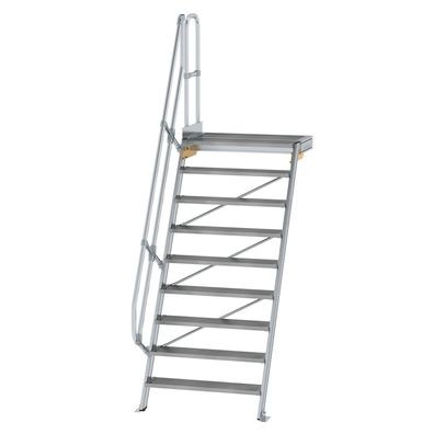 MUNK Treppe mit Plattform 60EUR inkl. einen Handlauf, 1000mm Stufenbreite, 9 Stufen