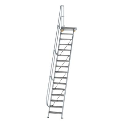 MUNK Treppe mit Plattform 60EUR inkl. einen Handlauf, 600mm Stufenbreite, 16 Stufen
