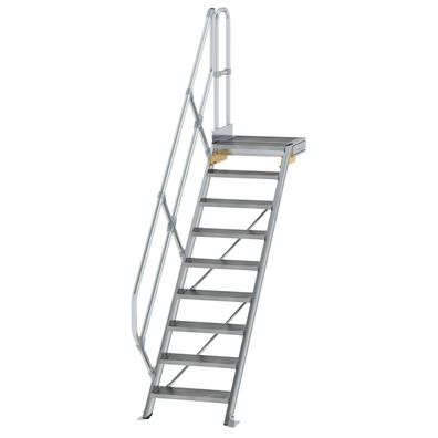 MUNK Treppe mit Plattform 45EUR inkl. einen Handlauf, 600mm Stufenbreite, 9 Stufen