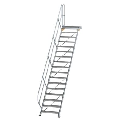 MUNK Treppe mit Plattform 45EUR inkl. einen Handlauf, 800mm Stufenbreite, 17 Stufen