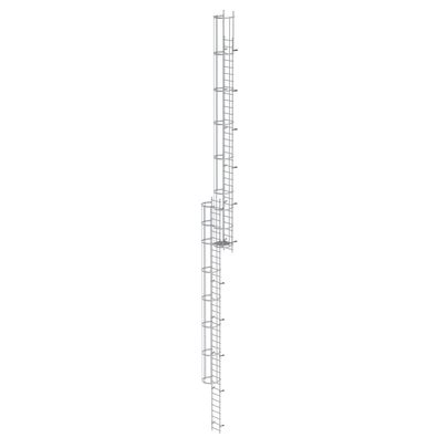 MUNK ortsfeste Steigleitern Aluminium eloxiert, 17,92m SH PG1