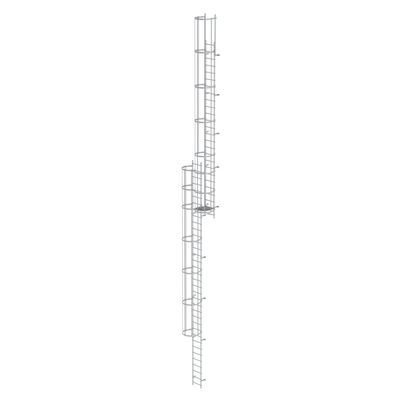 MUNK ortsfeste Steigleitern Aluminium eloxiert, 15,12m SH PG1