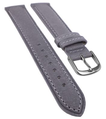 Öko Nappa Uhrenband | Bio Kalbsleder, pflanzlich gegerbt, grau 32203S