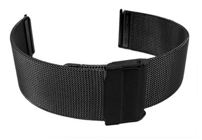 Minott Uhrenarmband | Edelstahl, Milanaise, PVD schwarz 30629B
