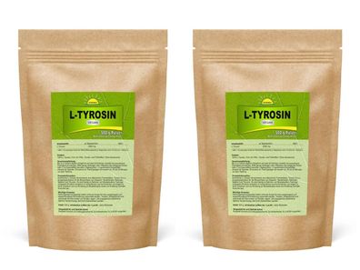 L-Tyrosin, veganes Pulver, 1 kg (2 Beutel à 500 g), Bonemis®