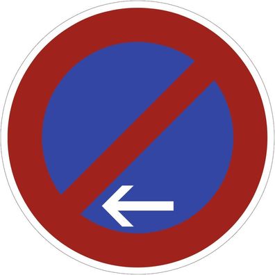 Eingeschränktes Haltverbot Ende (Linksaufstellung), Symbolschild, StVO