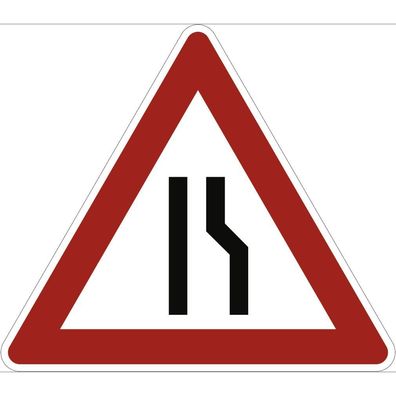 Einseitig verengte Fahrbahn, Verengung rechts, Symbolschild, StVO