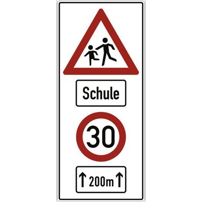 Kinder, Schule, 30km/ h, Alu 3 mm, RA2, 1000x2300 mm