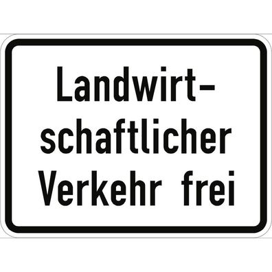 Landwirtschaftlicher Verkehr frei, Textschild, StVO
